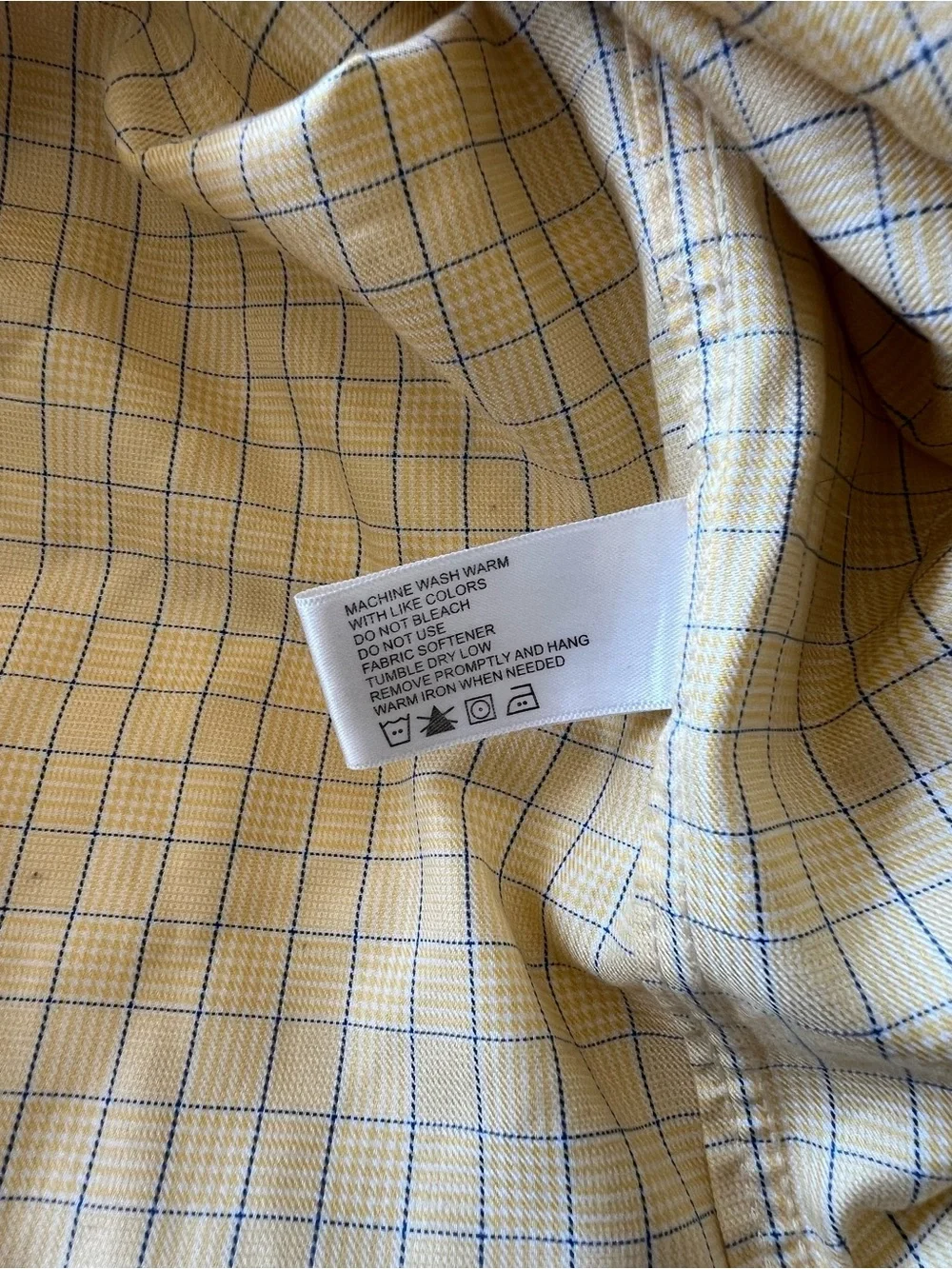 Orvis Men's Yellow Windowpane Button-Up Shirt- L